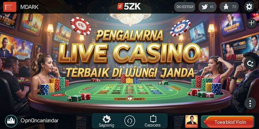 Tampilan gameplay Live Casino yang mendebarkan di 5ZK.