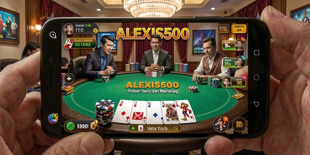Tampilan menarik dari gameplay Poker di ALEXIS500.