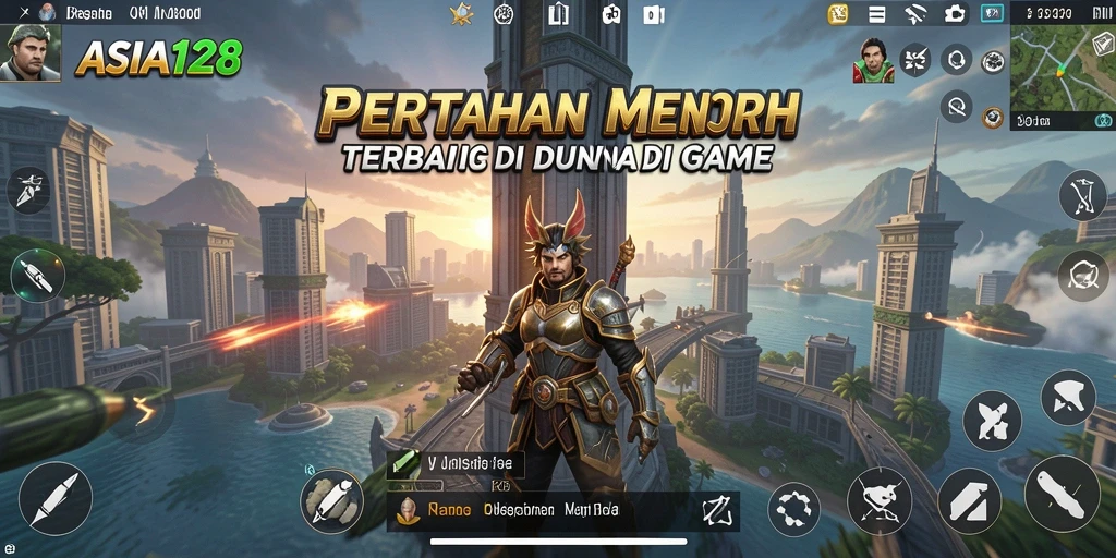 Tampilan menarik dari gameplay Tower Defense ASIA128 yang seru.