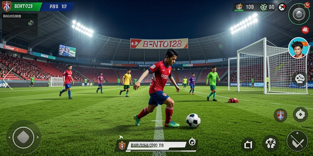 Tampilan gameplay BENTO123 yang menarik saat pertandingan sepak bola.