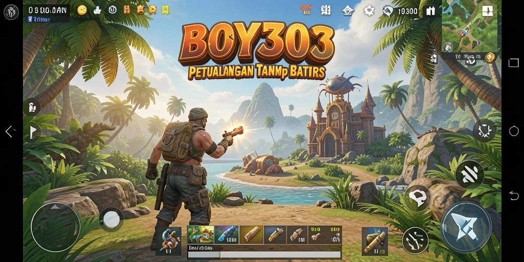 Screenshot BOY303 yang menampilkan dunia terbuka yang luas dan dinamis.