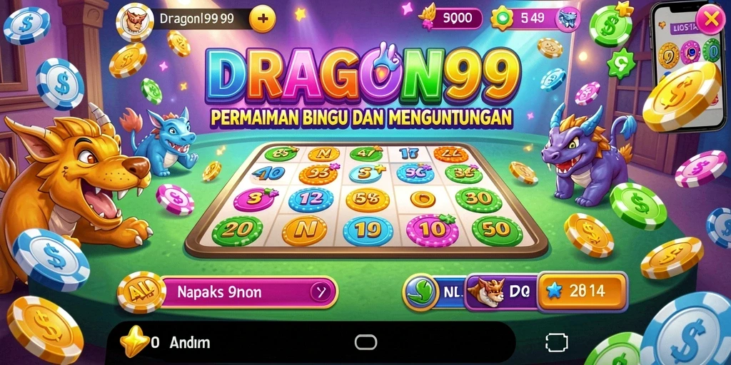 Screenshot gameplay DRAGON99 menampilkan suasana Bingo yang seru.