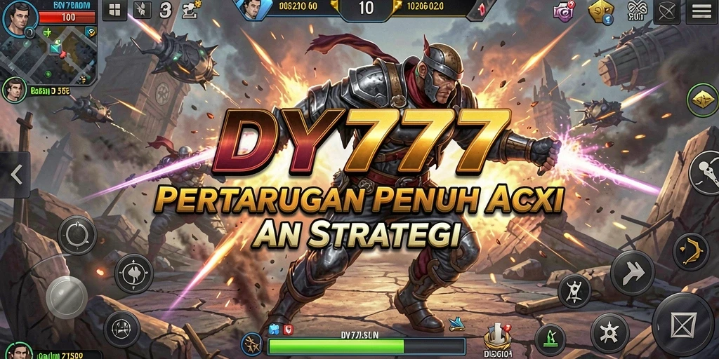 Tampilan gameplay DY777 yang menampilkan pertarungan seru dan karakter unik.