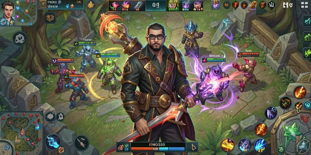 Tangkapan layar gameplay FOMOTOTO yang menampilkan aksi mojang dan strategi tim.