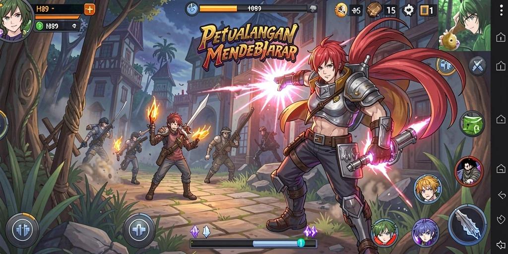 Screenshot utama H89 menampilkan aksi pertarungan karakter anime yang mendebarkan.