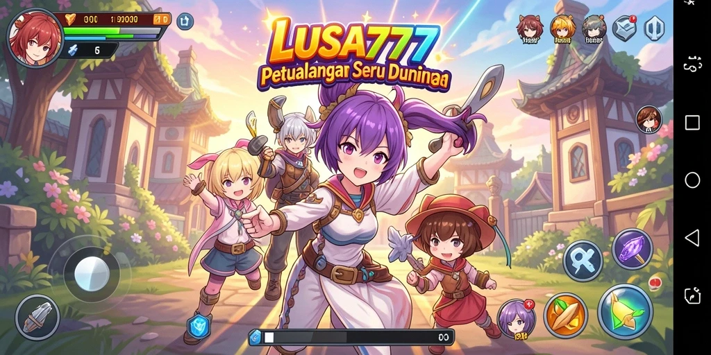 Gameplay seru di LUSA777 dengan karakter anime yang menarik.