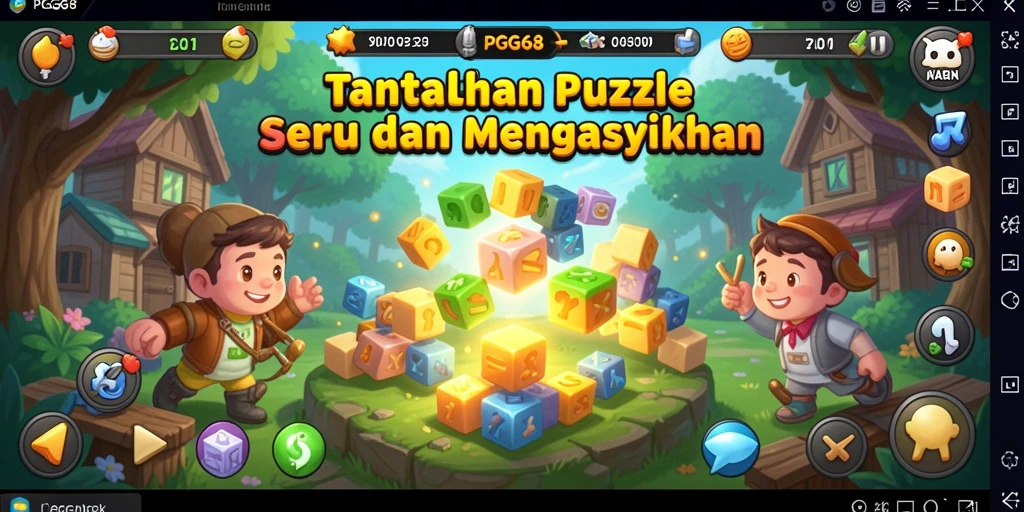 Tangkapan layar gameplay PGG68 yang menunjukkan tantangan puzzle.