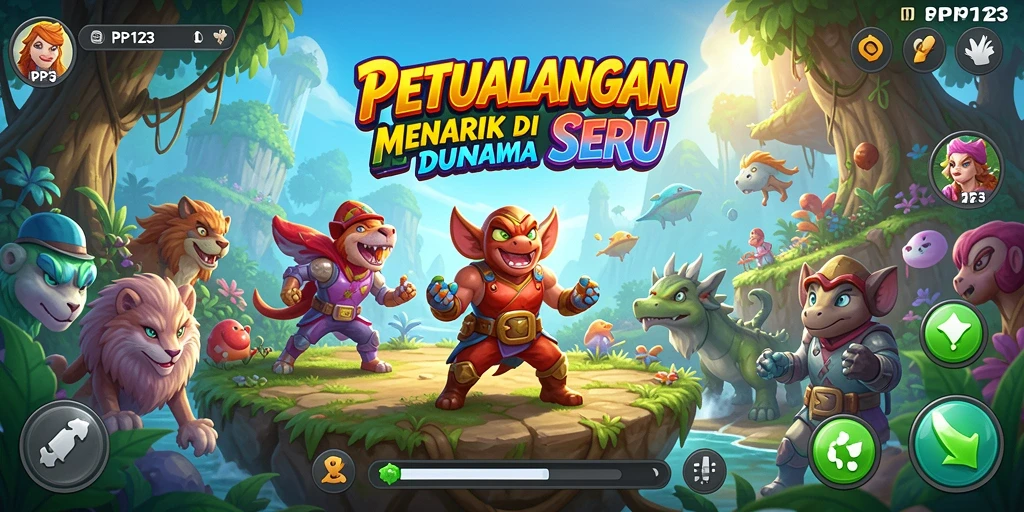 Tangkapan layar utama PP123 menampilkan gameplay petualangan yang mendebarkan.