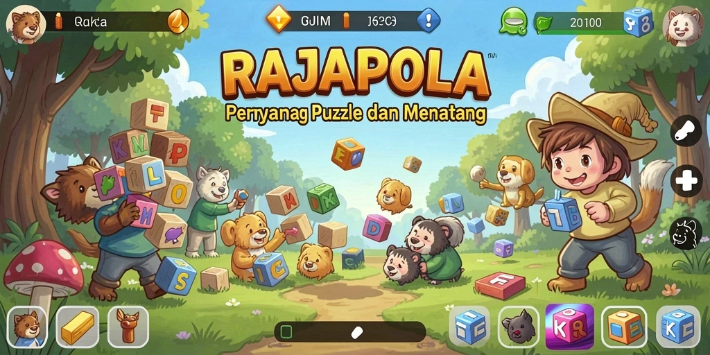 Screenshot gameplay RAJAPOLA menampilkan teka-teki seru yang menantang.
