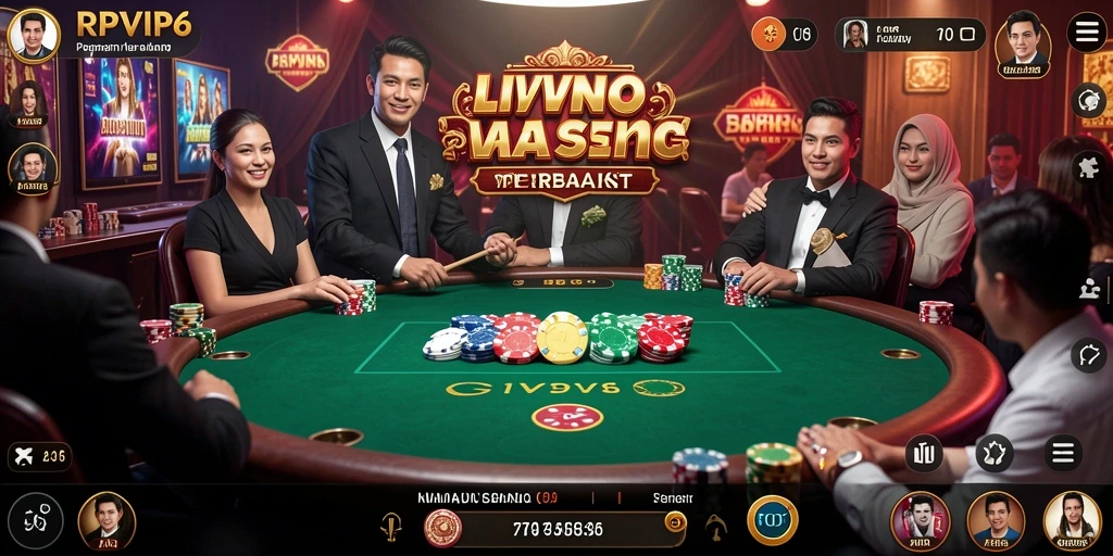 Tampilan gameplay Live Casino yang menegangkan dan interaktif di RPVIP6.