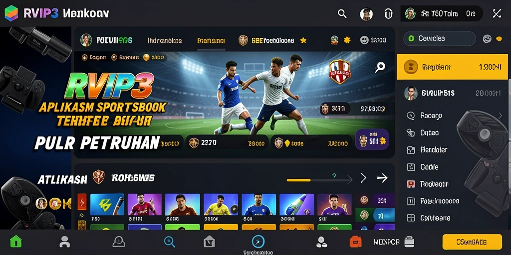 Tampilan screenshot gameplay RVIP3 menampilkan taruhan olahraga yang seru.
