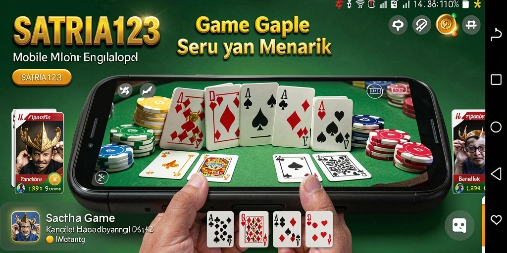 Tampilan menarik dari gameplay Gaple di SATRIA123.