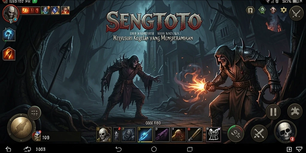 Tangkapan layar gameplay SENGTOTO menghadirkan momen mencekam di dunia horror.