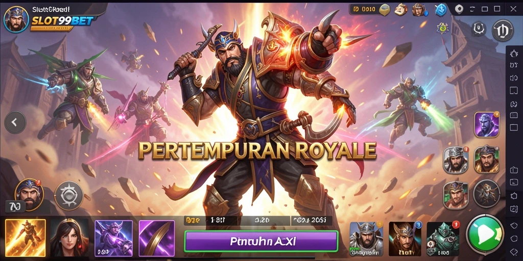 Gameplay seru dan intens di SLOT99BET Battle Royale.