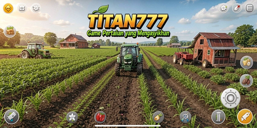 Tampilan gameplay mengasyikkan dari TITAN777 dengan aktivitas bertani.